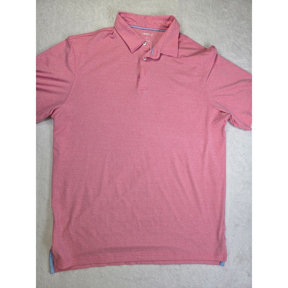 Johnnie-O Pink Performance Polo Shirt Large Golf Coastal Preppy
